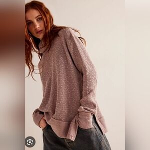 We The Free Beige Tommy Turtleneck Size Large